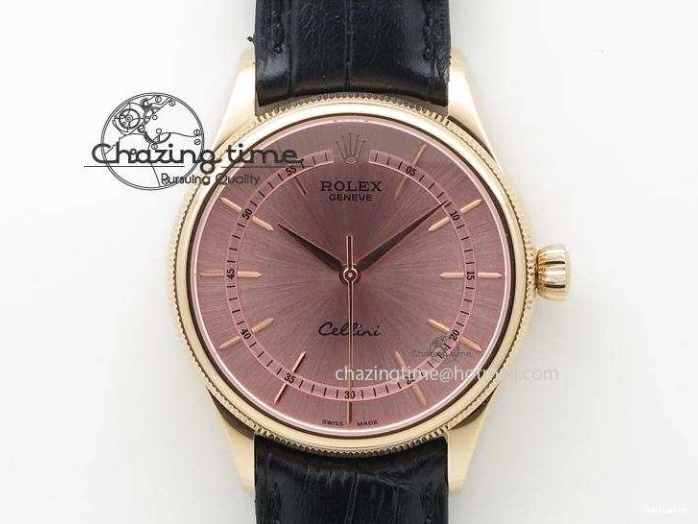 Edition Time V4 Marker 50509 Brown A3132 Cellini Dial Strap RG on MKF White Roman Leather Best 0131